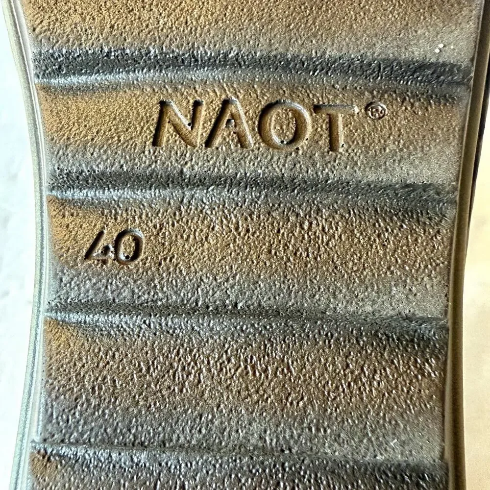 NAOT Ardisia Women's Latte Brown Leather Open Toe Slide Sandals Size 40 (US 9)